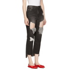 SJYP SSENSE Exclusive Black Ripped Boyfriend Jeans