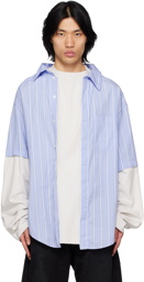 Balenciaga Blue & White Striped Shirt