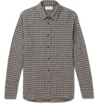 Mr P. - Checked Textured Wool and Cotton-Blend Shirt - Men - Gray