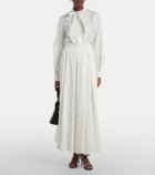 Elie Saab Embroidered tie-neck blouse