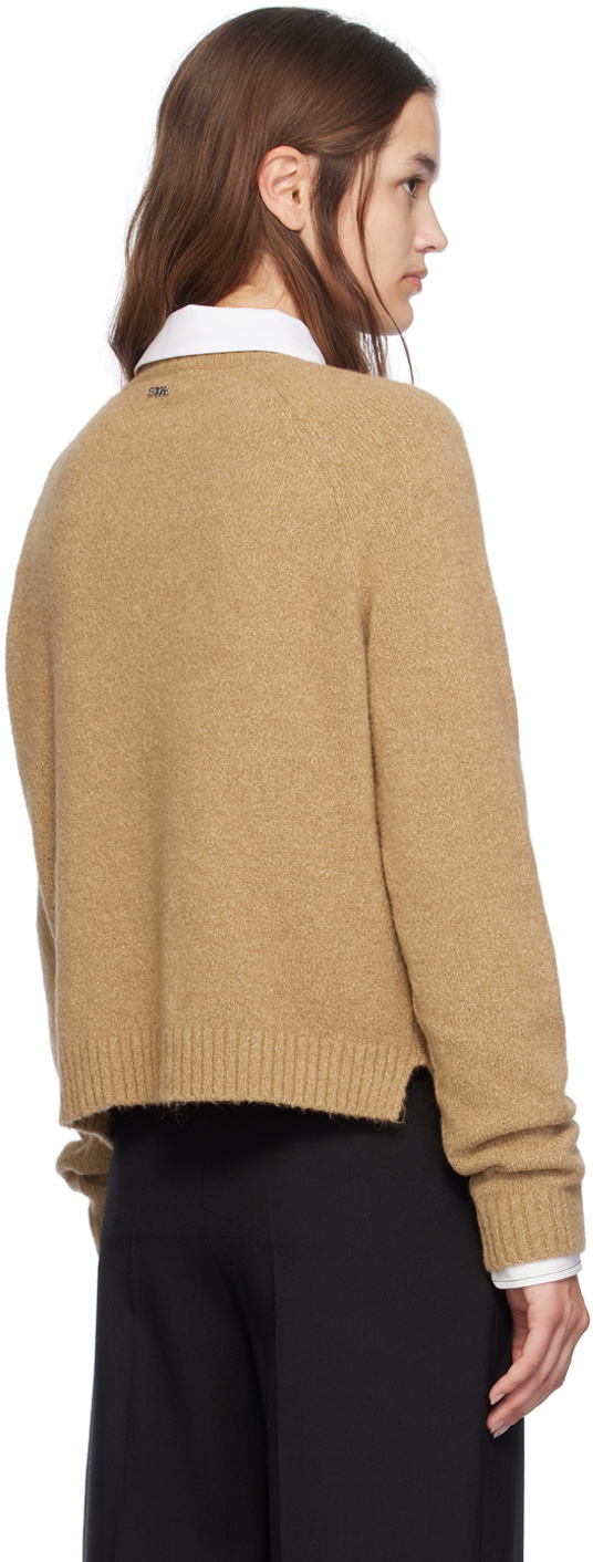 BOSS Beige Crewneck Stretch Sweater