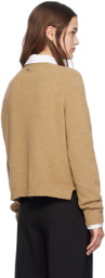 BOSS Beige Crewneck Stretch Sweater