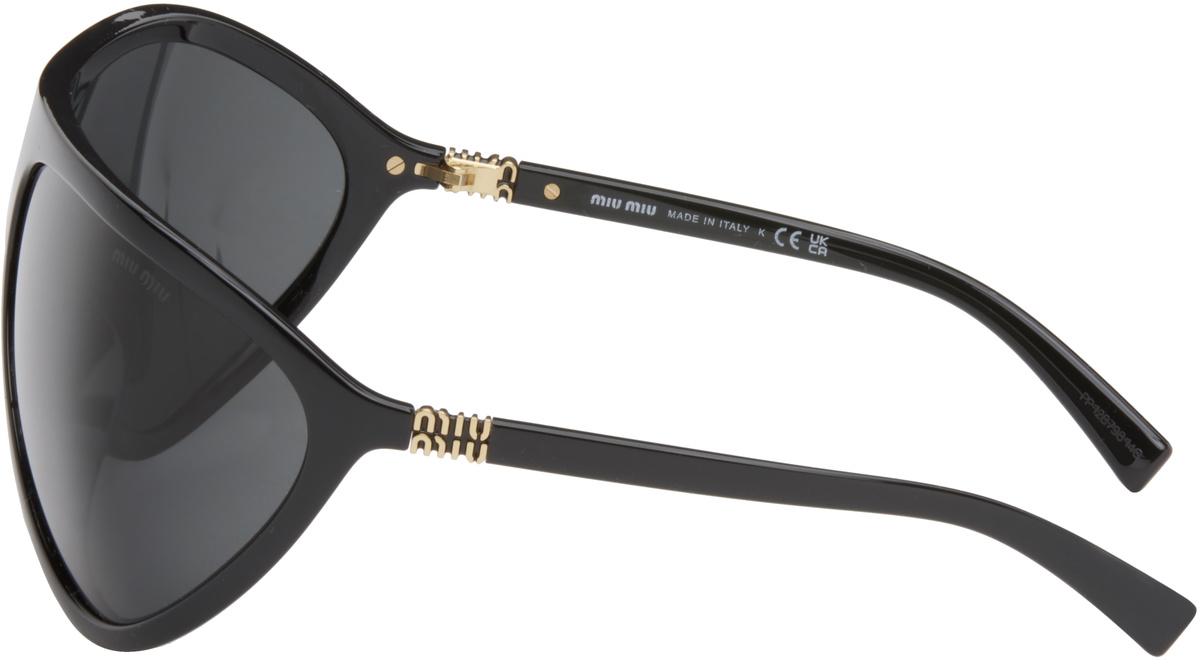 Miu Miu Eyewear Black Miu Enigme Sunglasses Miu Miu