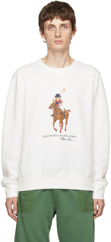 Photo: Polo Ralph Lauren White Polo Bear Big Pony Sweatshirt