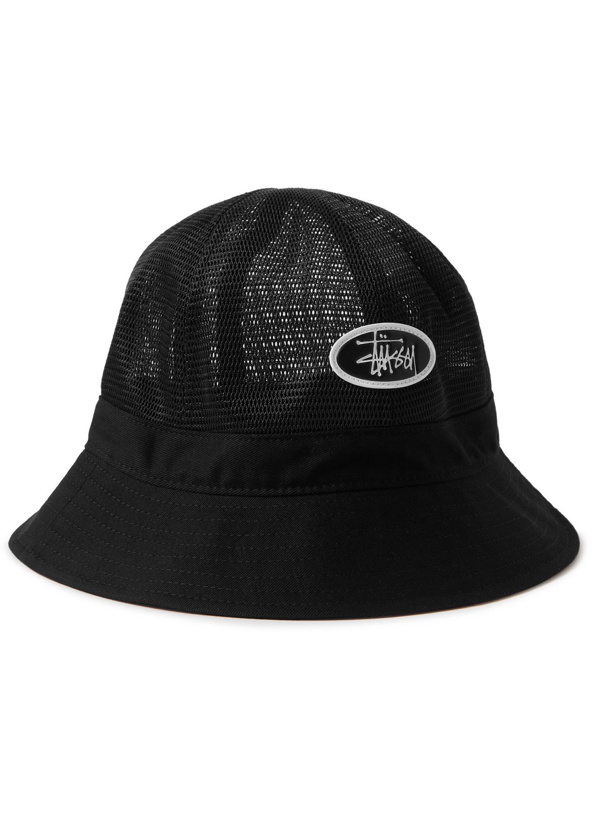 Photo: STÜSSY - Logo-Appliquéd Mesh Bucket Hat - Black - S/M