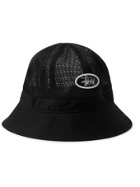 STÜSSY - Logo-Appliquéd Mesh Bucket Hat - Black - S/M