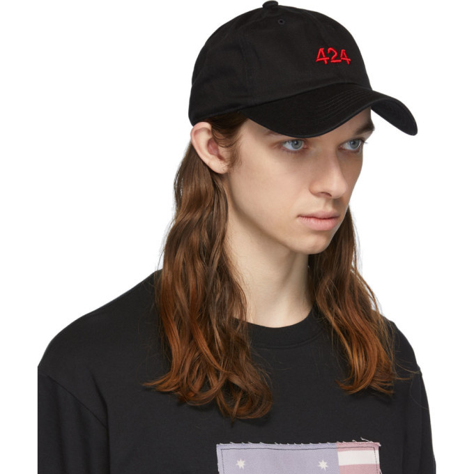 424 Black and Red Logo Cap