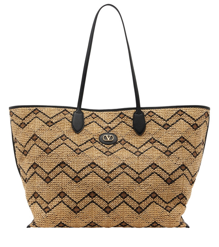 Photo: Valentino Garavani VLogo Large raffia tote bag