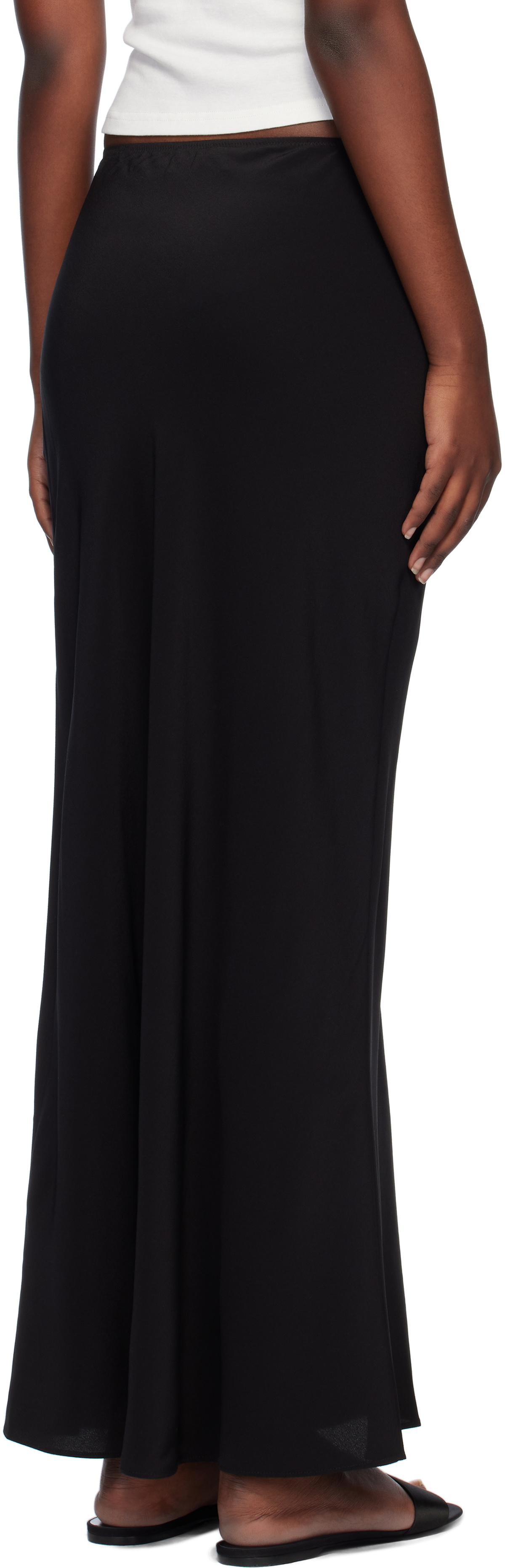 Matteau Black Bias Elastic Midi Skirt