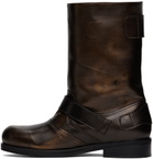Stefan Cooke SSENSE Exclusive Brown Biker Boots
