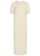 Khaite Webber Bouclé Midi Dress Natural