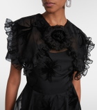 Rodarte Ruffled floral organza midi dress