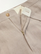 De Petrillo - Straight-Leg Linen Shorts - Neutrals