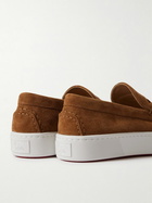 Christian Louboutin - Paqueboat Suede Penny Loafers - Brown
