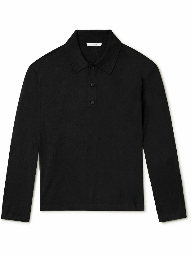 Photo: The Row - Djon Wool Polo Shirt - Black