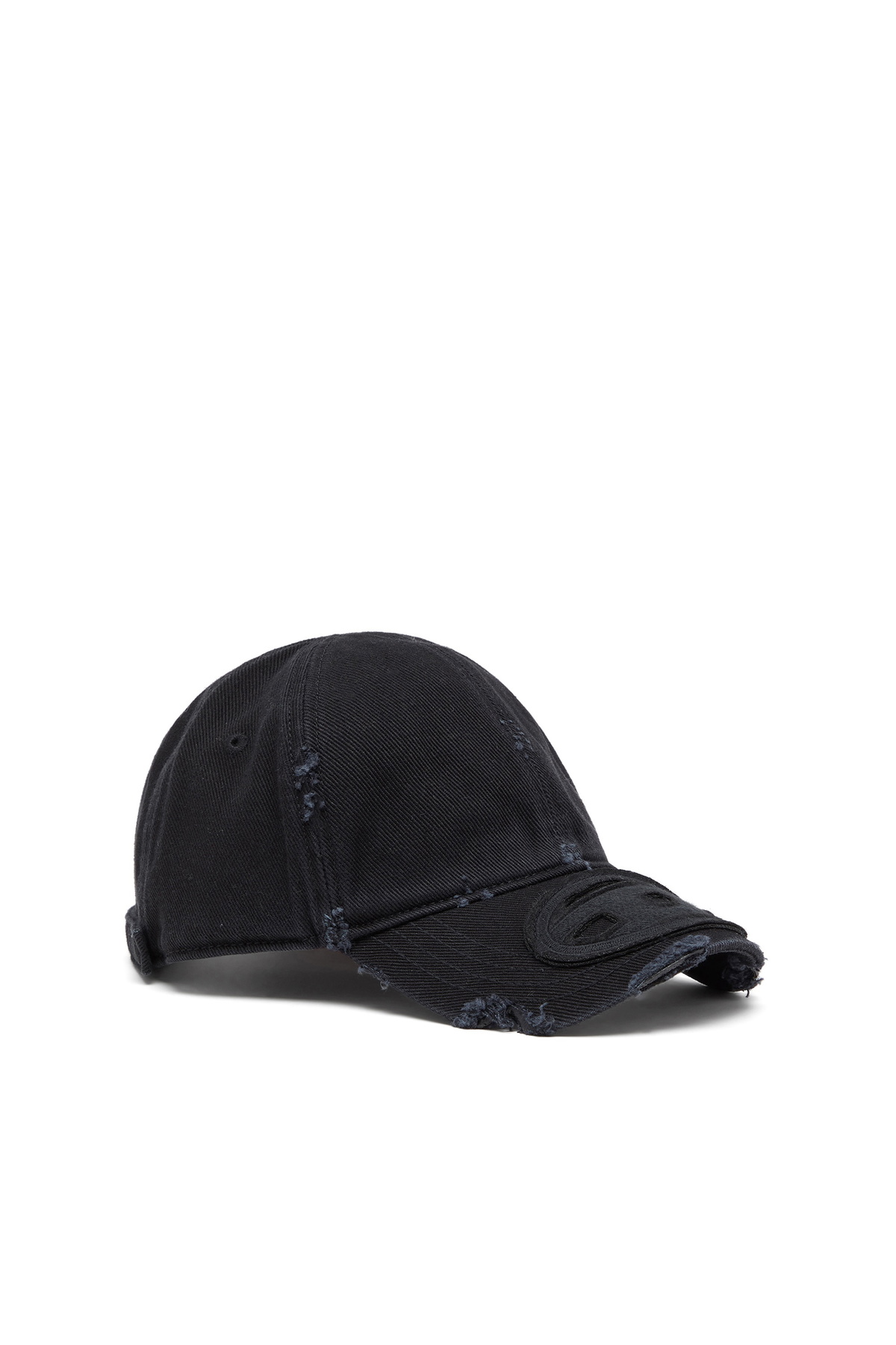 Diesel Cotton twill cap with distressed details - Caps Mens in Black