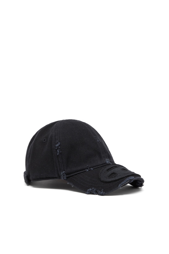 Photo: Diesel Cotton twill cap with distressed details - Caps Mens in Black