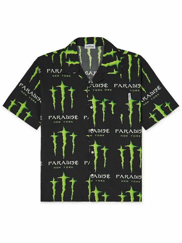 Photo: PARADISE - Camp-Collar Logo-Print Woven Shirt - Black