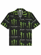 PARADISE - Camp-Collar Logo-Print Woven Shirt - Black