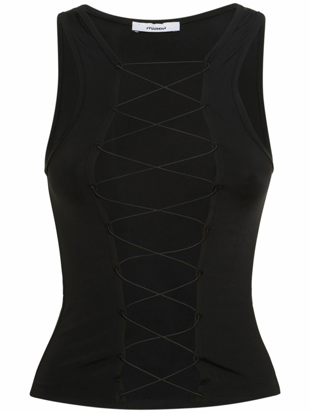 Photo: MIAOU - Mystic Lace-up Stretch Jersey Tank Top