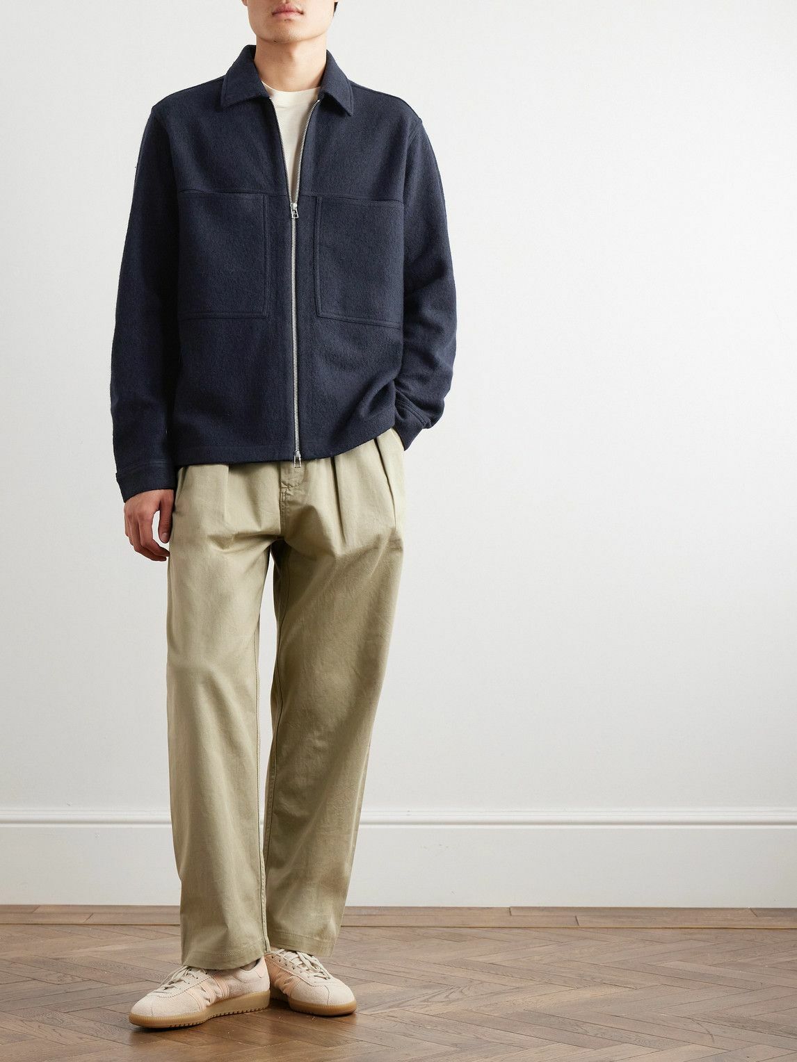 ジャケット・アウター ATELIER AURA ISAK ORGANIC WOOL COAT NN07 - Isak Boiled Merino Wool Jacket - Blue NN07