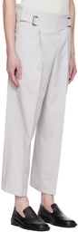 132 5. ISSEY MIYAKE Gray Flat Tuck Trousers