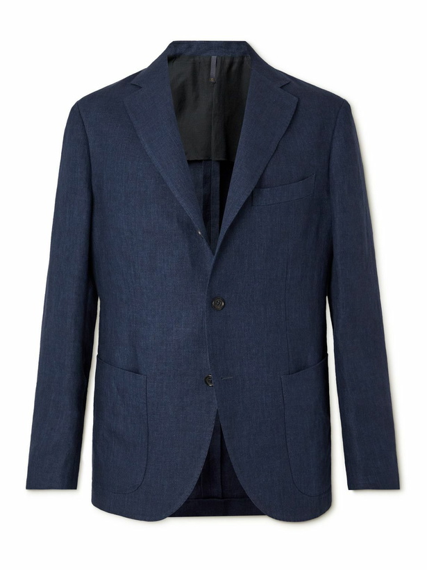 Photo: Incotex - Slim-Fit Linen Blazer - Blue