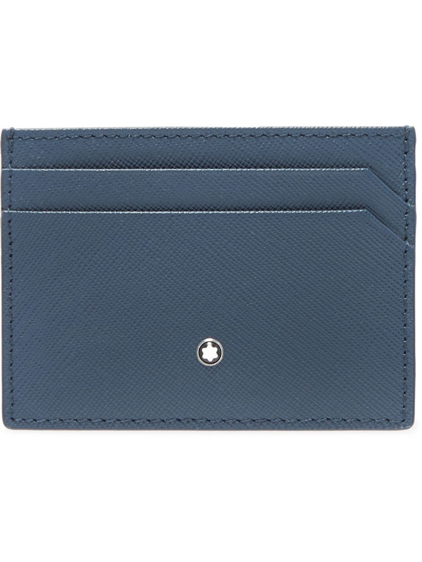 Photo: Montblanc - Cross-Grain Leather Cardholder - Blue