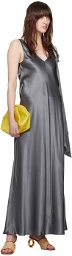 JW Anderson Gray Plunging V-Neck Maxi Dress