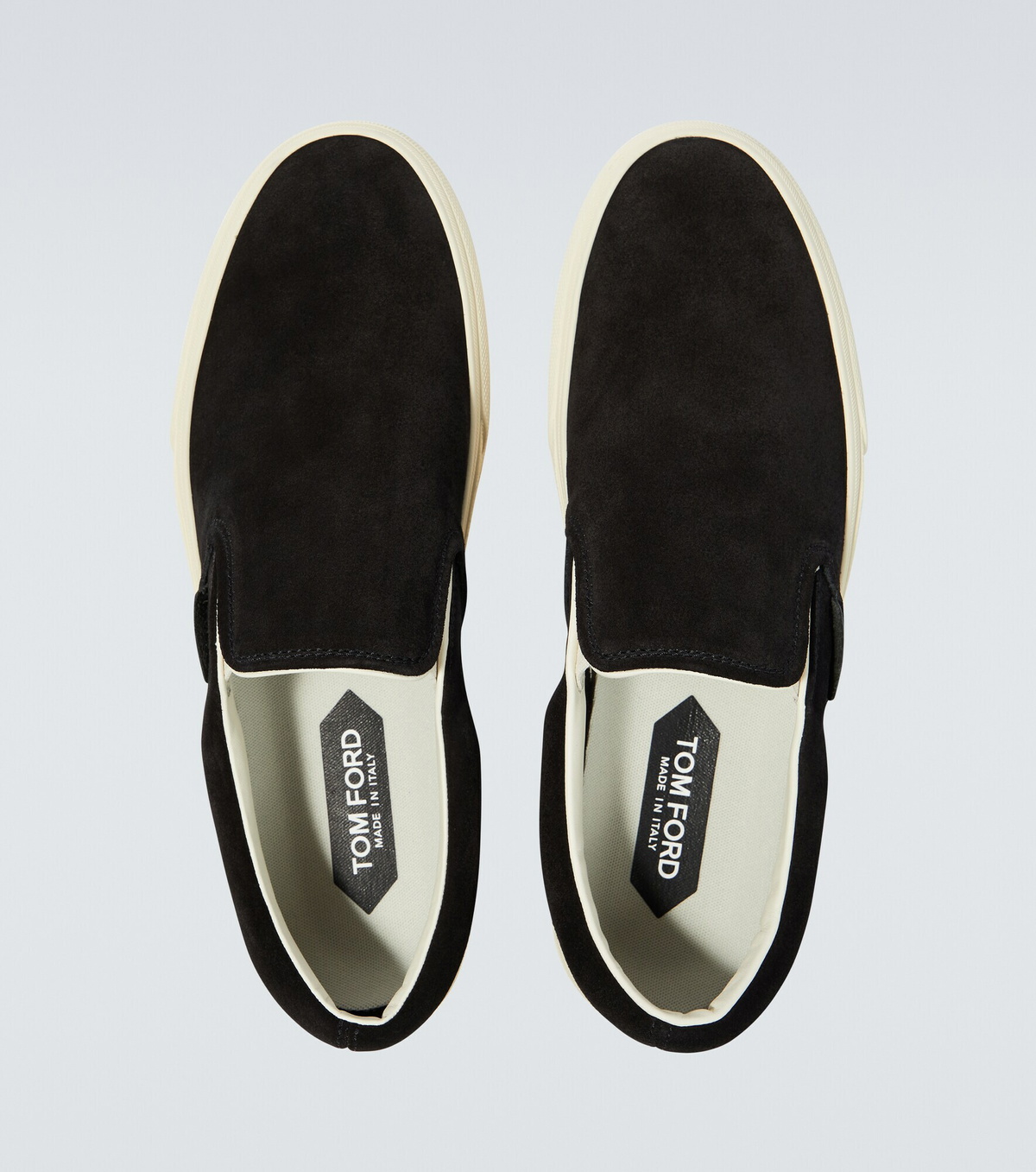 Tom Ford Black Slip-On Suede Sneakers TOM FORD - Tuner Velvet Tasselled Slip-On Sneakers - Black  main image 3