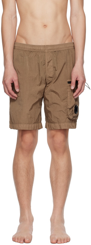 Photo: C.P. Company Brown Pocket Swim Shorts