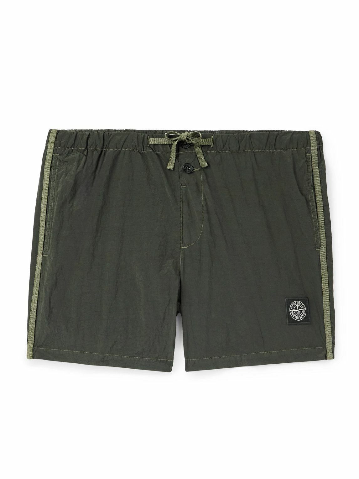Stone Island - Straight-Leg Mid-Length Logo-Appliquéd Nylon