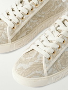 Versace - Greca Baroque Panelled Jacquard Sneakers - Neutrals