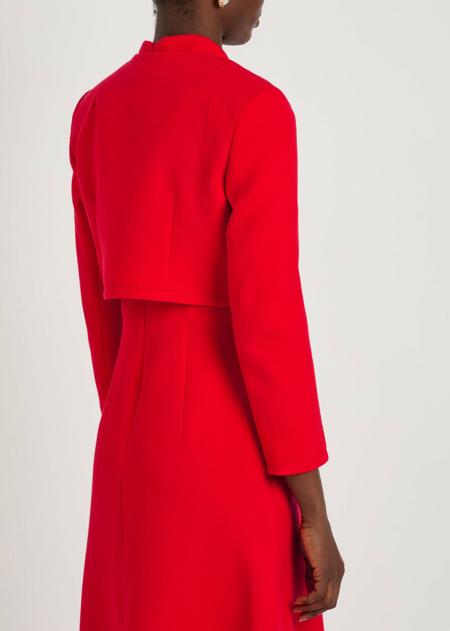 Emilia Wickstead Lizette Wool-crepe Cropped Jacket Red