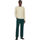 Jil Sander Off-White Silk and Wool V-Neck Sweater