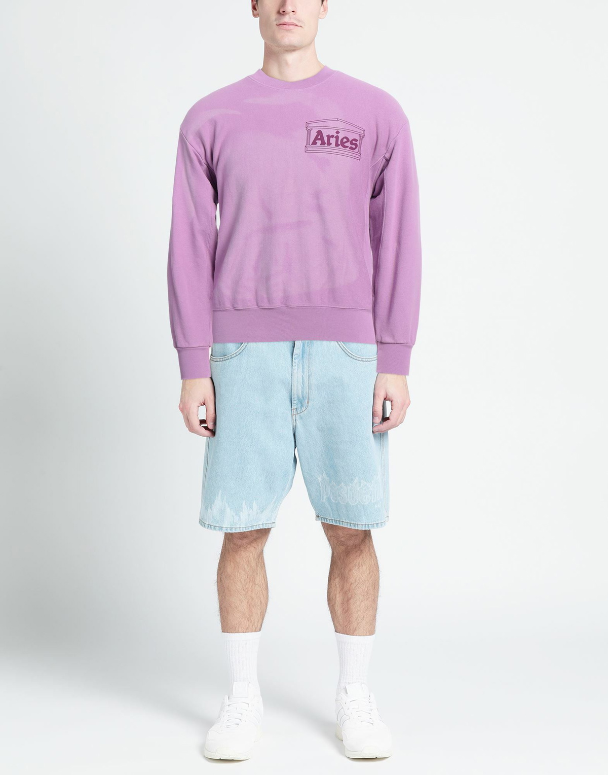 Aries Mens Sweatshirt Mauve