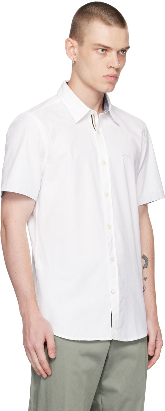 BOSS White Slim-Fit Shirt BOSS