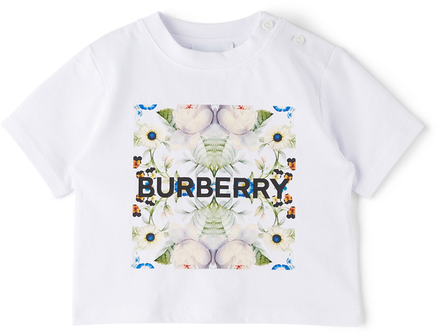 Burberry Baby White Montage Print T-Shirt Burberry