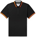 Aztech Mountain - Roaring Fork Contrast-Tipped Stretch-Piqué Polo Shirt - Black