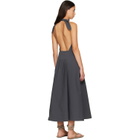 St. Agni Gray Halter Circle Hem Midi Dress