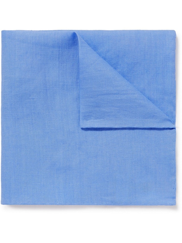 Photo: ANDERSON & SHEPPARD - Linen Pocket Square - Blue