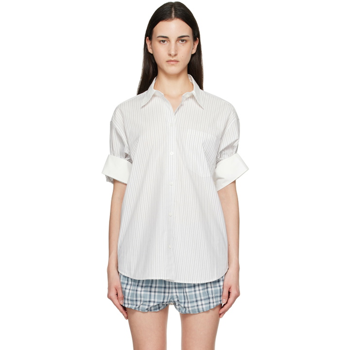 Photo: Acne Studios White & Gray Supra Stripe Midsummer Shirt
