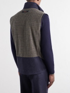 SEASE - Explorer Reversible Checked Virgin Wool and Shell Padded Vest - Blue