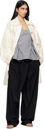 Dries Van Noten Off-White Embroidered A-Line Coat