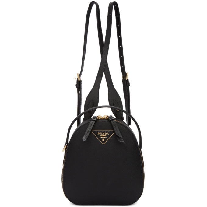 Prada Odette Leather Top Handle Bag In Black