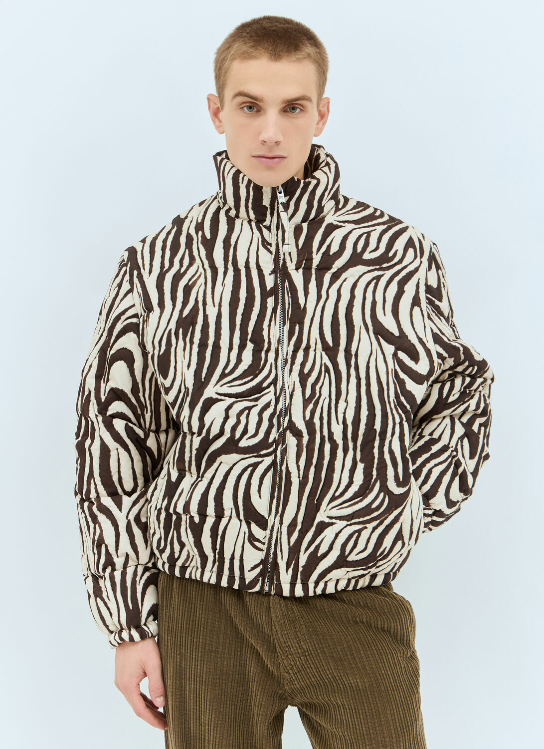 ERL Zebra Quilted Puffer Jacket