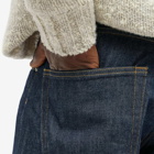 Auralee Men's Twist Denim Wide Jean in Indigo
