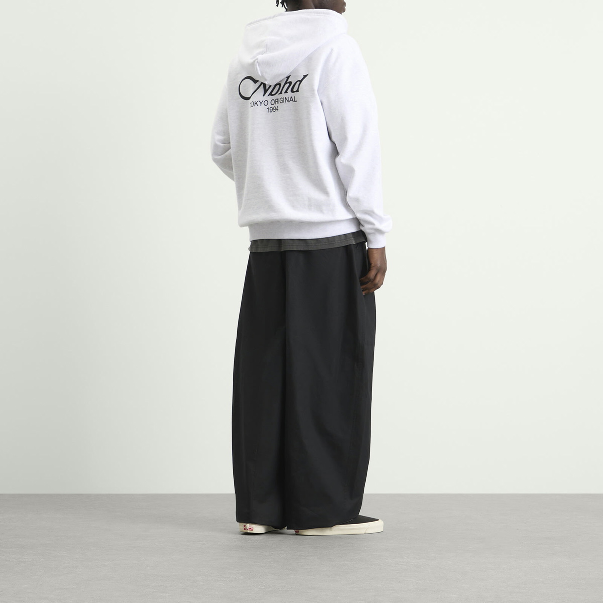 Neighborhood Men's Staple Logo Zip Hoodie in Oatmeal