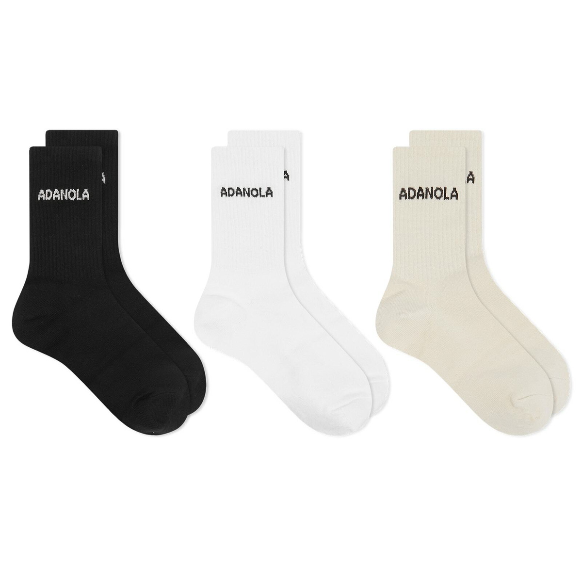 Adanola Women's 3 Pack Socks in Cream/Black/White 
