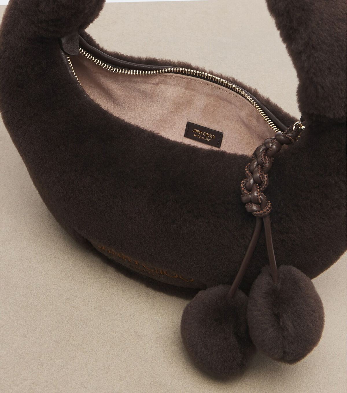 Jimmy Choo Winter shearling top-handle bag